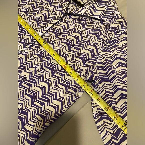 Chicos Women's blouse sz 1 (medium 8) purple white button front - Picture 7 of 10